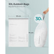Heavy-Duty Drawstring Bin Bags – Plastic – White – Watertight, 180 Pieces (8-Gallon / 30L)