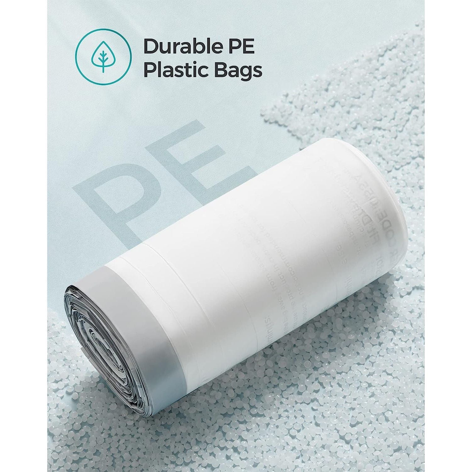 Bin Liners – Plastic – White – 50L Capacity, 80 Pieces with Drawstring Closure