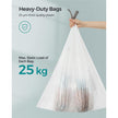 Bin Liners – Plastic – White – 80 Pieces for 45-55L Kitchen Bins