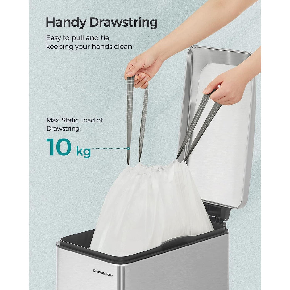 Bin Liners – Plastic – White – 80 Pieces for 45-55L Kitchen Bins