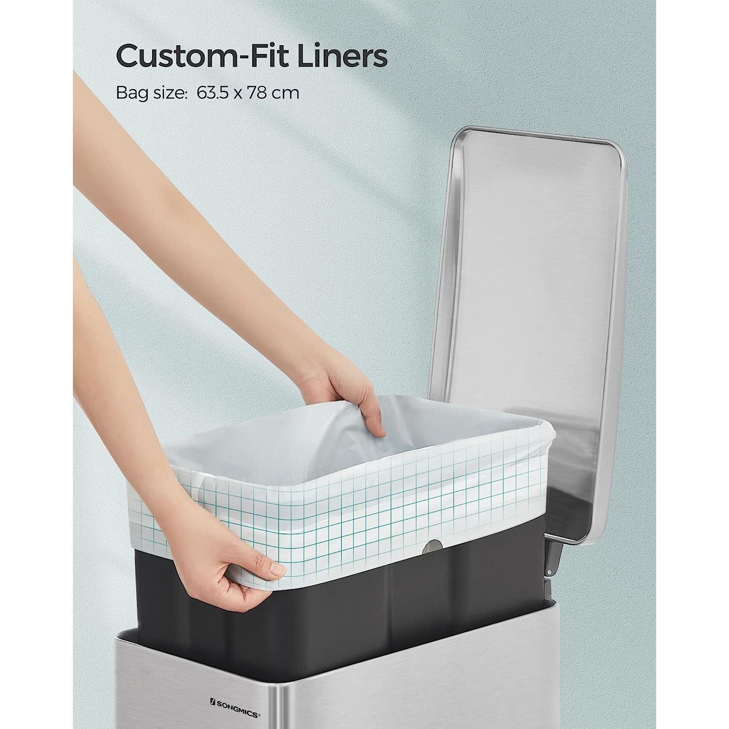 Bin Liners – Plastic – White – 80 Pieces for 45-55L Kitchen Bins