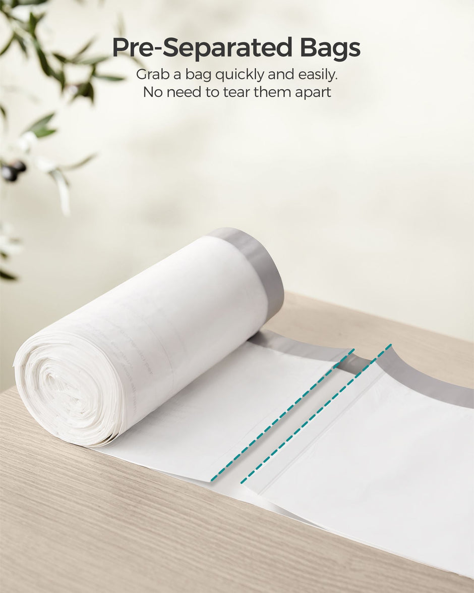 Heavy-Duty Drawstring Bin Bags – Plastic – White – Watertight, 180 Pieces (8-Gallon / 30L)