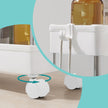 Extendable Kitchen Countertop Shelf – Metal – White – Slim Rolling Trolley with Wheels