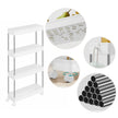 4-Tier Rolling Trolley – Metal – Black – Space-Saving Design with Wheels for Kitchen, Living Room, and Bathroom