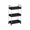 Storage Cart – Plastic – Black – 3-Tier with Wheels and Handles