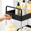 Storage Cart – Plastic – Black – 3-Tier with Wheels and Handles