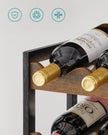 3-Tier Wine Storage Rack – Bamboo – Rustic Brown and Black – Holds 12 Bottles