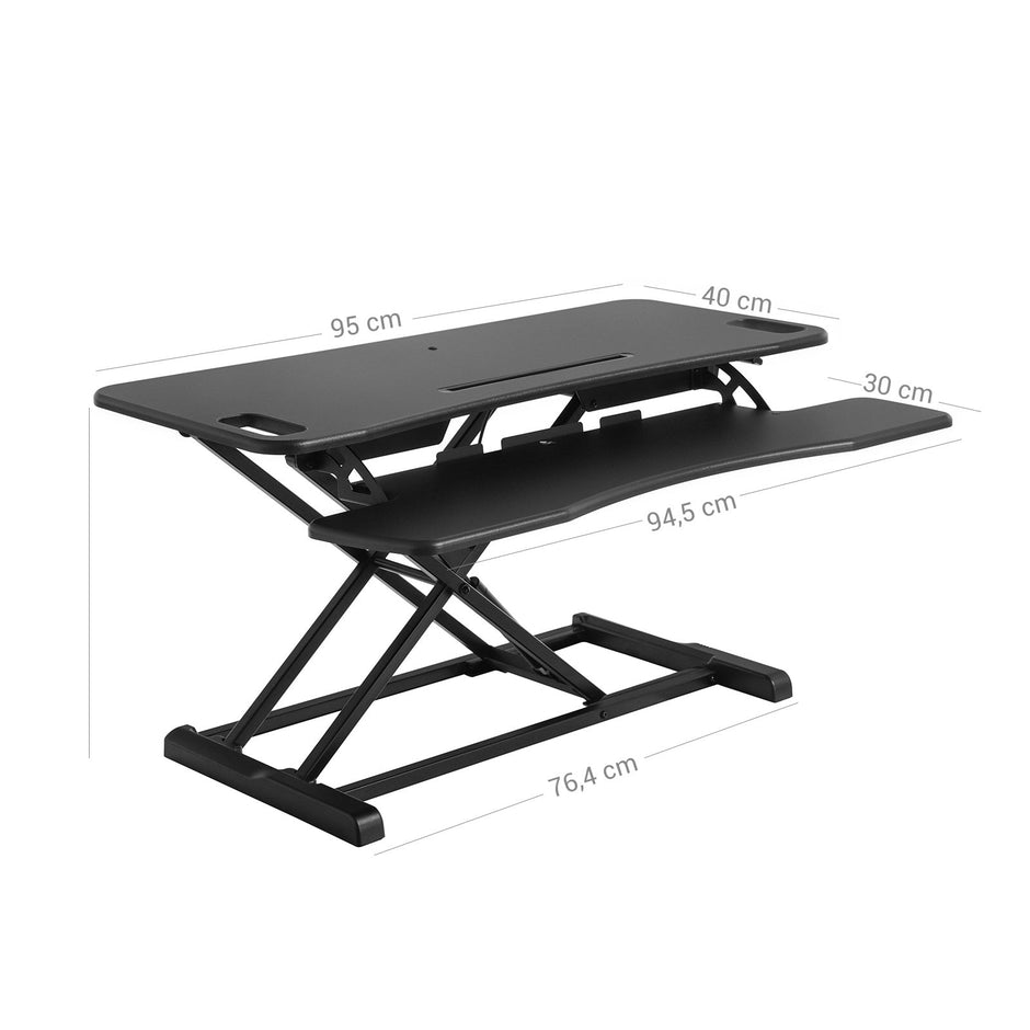 Standing Desk – Wood – Black – Height Adjustable with Large Surface