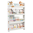 Wall-Mounted Bookshelf – Wood – White – Space-Saving Storage Solution for Kids' Room and Playroom