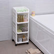 Rolling Kitchen Trolley – Plastic – White – 4 Tier with Casters for Utility and Organization