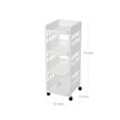 Rolling Kitchen Trolley – Plastic – White – 4 Tier with Casters for Utility and Organization