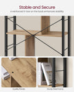 5-Tier Standing Bookshelf – Steel – Camel Brown and Ink Black – Industrial Style, Large Storage Solution