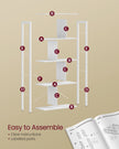 5-Tier Standing Bookshelf – Steel – Maple White and Cloud White – Stable Structure