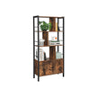 Large Bookcase – Steel – Rustic Brown and Black – Industrial Style with Doors and 4 Shelves