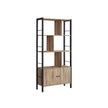 Large Bookcase – Steel – Rustic Brown and Black – Industrial Style with Doors and 4 Shelves