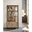 Large Bookcase – Steel – Rustic Brown and Black – Industrial Style with Doors and 4 Shelves
