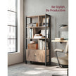 Large Bookcase – Steel – Rustic Brown and Black – Industrial Style with Doors and 4 Shelves