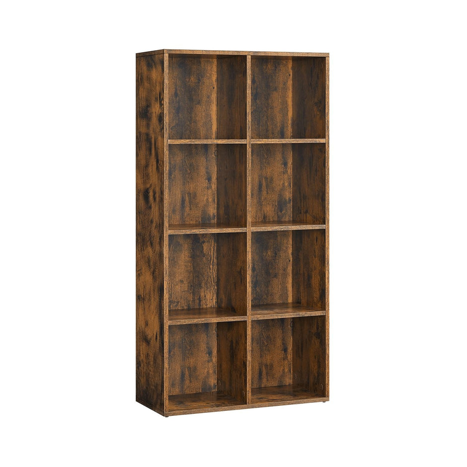 8-Cube Bookcase – Wood – Oak – Freestanding Storage Unit