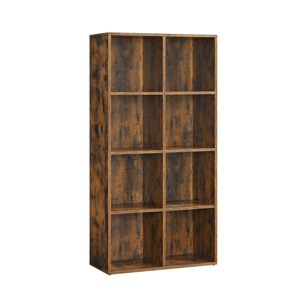 8-Cube Bookcase – Wood – Oak – Freestanding Storage Unit