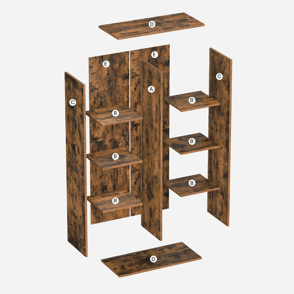 8-Cube Bookcase – Wood – Oak – Freestanding Storage Unit