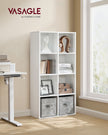 8-Cube Storage Bookshelf – Wood – Oak – Freestanding Display Cabinet for Home and Office