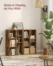 Wooden Bookcase – Oak – 5-Slot Design with Floor Standing Storage