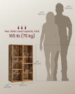 Wooden Bookcase – Oak – 5-Slot Design with Floor Standing Storage