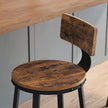 Set of 2 Industrial Bar Stools – Steel – Rustic Brown and Black – Backrests, Heavy-Duty Frame