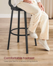Tall Bar Stools – Heavy-Duty Steel – Rustic Brown and Black – Backrest Design, Easy Assembly, 73.2 cm High Seat