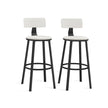 Tall Bar Stools – Heavy-Duty Steel – Rustic Brown and Black – Backrest Design, Easy Assembly, 73.2 cm High Seat