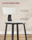 Tall Bar Stools – Heavy-Duty Steel – Rustic Brown and Black – Backrest Design, Easy Assembly, 73.2 cm High Seat