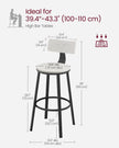 Tall Bar Stools – Heavy-Duty Steel – Rustic Brown and Black – Backrest Design, Easy Assembly, 73.2 cm High Seat
