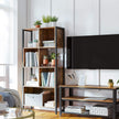 Bookshelf – Steel Frame – Rustic Brown and Black – Industrial Style Storage Rack