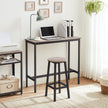 Set of 2 Kitchen Stools – Metal Frame – Greige and Black – Easy to Assemble