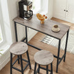 Set of 2 Kitchen Stools – Metal Frame – Greige and Black – Easy to Assemble
