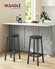 Bar Stools Set of 2 – Metal Frame – Ebony Black and Classic Black – Easy to Assemble