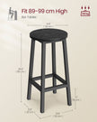 Bar Stools Set of 2 – Metal Frame – Ebony Black and Classic Black – Easy to Assemble