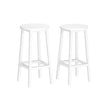 Set of 2 Kitchen Stools – Metal Frame – Cloud White – Easy to Assemble