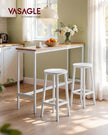 Set of 2 Kitchen Stools – Metal Frame – Cloud White – Easy to Assemble