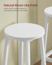 Set of 2 Kitchen Stools – Metal Frame – Cloud White – Easy to Assemble