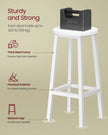 Set of 2 Kitchen Stools – Metal Frame – Cloud White – Easy to Assemble