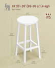 Set of 2 Kitchen Stools – Metal Frame – Cloud White – Easy to Assemble