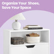 Shoe Storage Cabinet – Melamine Veneer – Rustic Brown – Adjustable Divider for 8-12 Pairs of Shoes