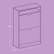 Shoe Storage Cabinet – Melamine Veneer – Rustic Brown – Adjustable Divider for 8-12 Pairs of Shoes