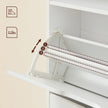 Shoe Cabinet – Melamine Veneer – Rustic Brown – Two Flaps with Open Shelf