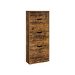 4-Tier Shoe Cabinet – Wood – Rustic Brown – Adjustable and Removable Divider