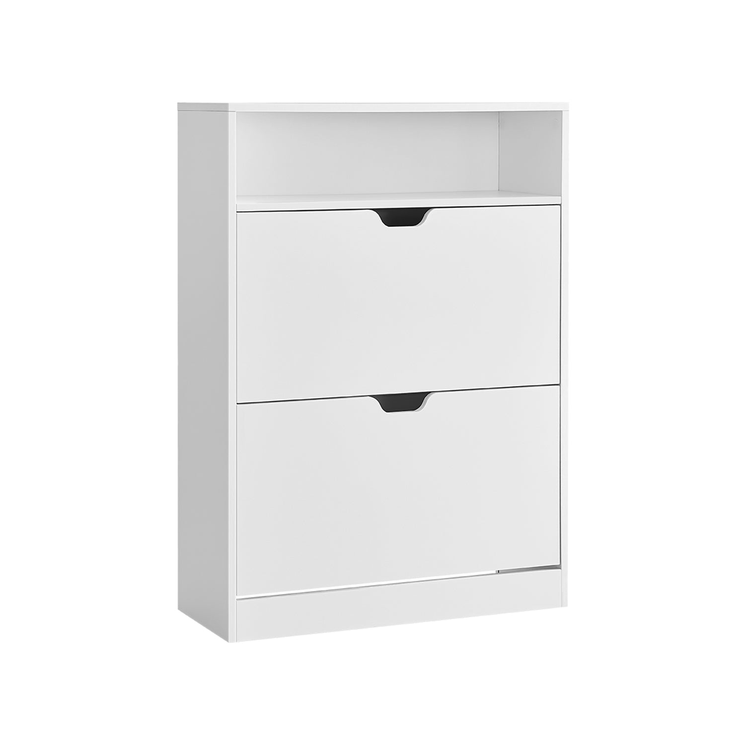 3-Tier Shoe Cabinet – Melamine Veneer – Cloud White – Easy to Clean with Open Shelf