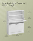 3-Tier Shoe Cabinet – Melamine Veneer – Cloud White – Easy to Clean with Open Shelf