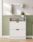 3-Tier Shoe Cabinet – Melamine Veneer – Cloud White – Easy to Clean with Open Shelf