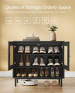 3-Tier Shoe Storage Organizer – Wood – Ash Black – Boho Style Design